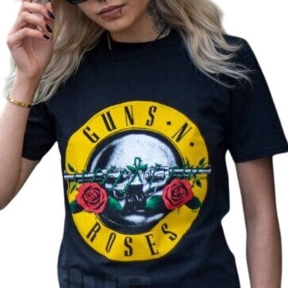 Guns N' Roses Women's Classic Logo Crewneck Short Sleeve T-Shirt Black Size S